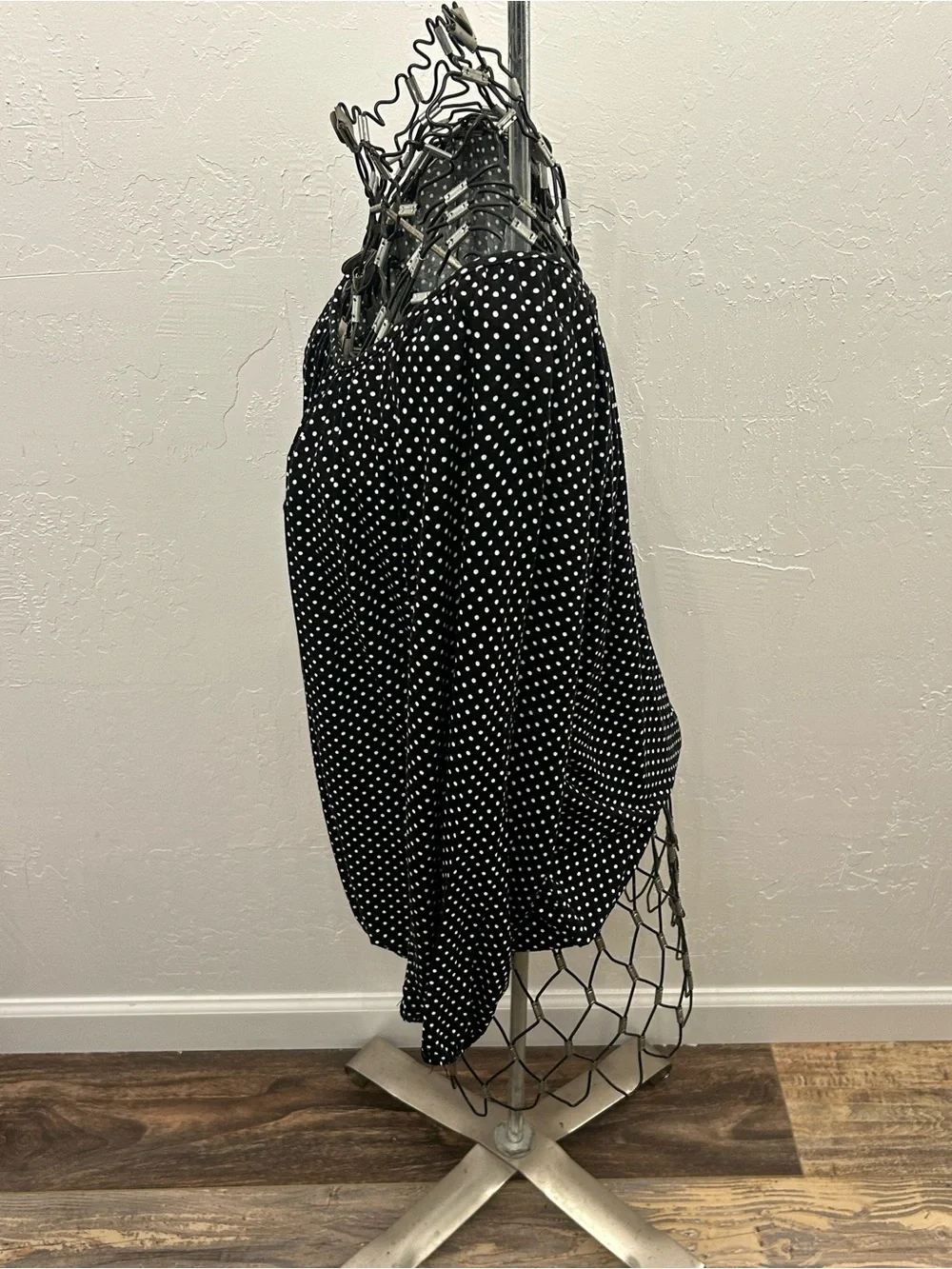 Michael Kors Black White Polka Dot Blouse‎ Long Sleeve Relaxed Medium